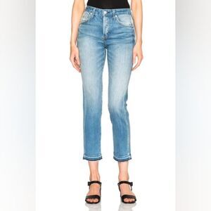 AMO Babe 70s Blue Frayed Edge Light Wash Jeans Size 24